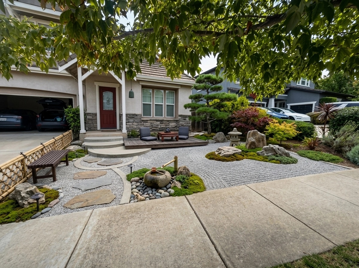Design paysager en style Japanese Garden — Jardin par GenRoom AI