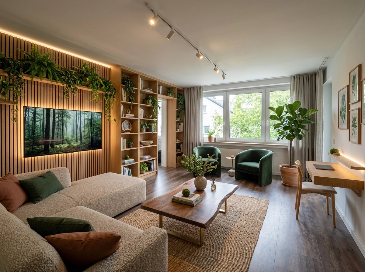 Interior design in Biophilic style — Living Room by GenRoom AI