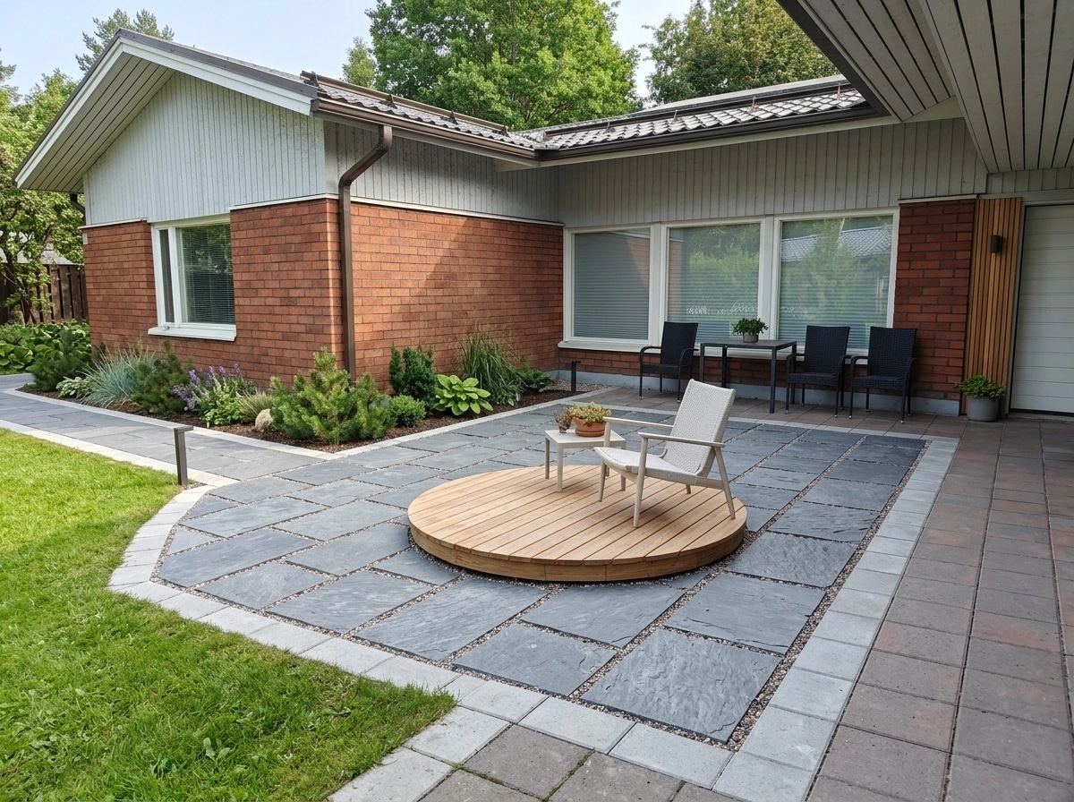 Landscape design in Scandinavian Garden style — Yard by GenRoom AI