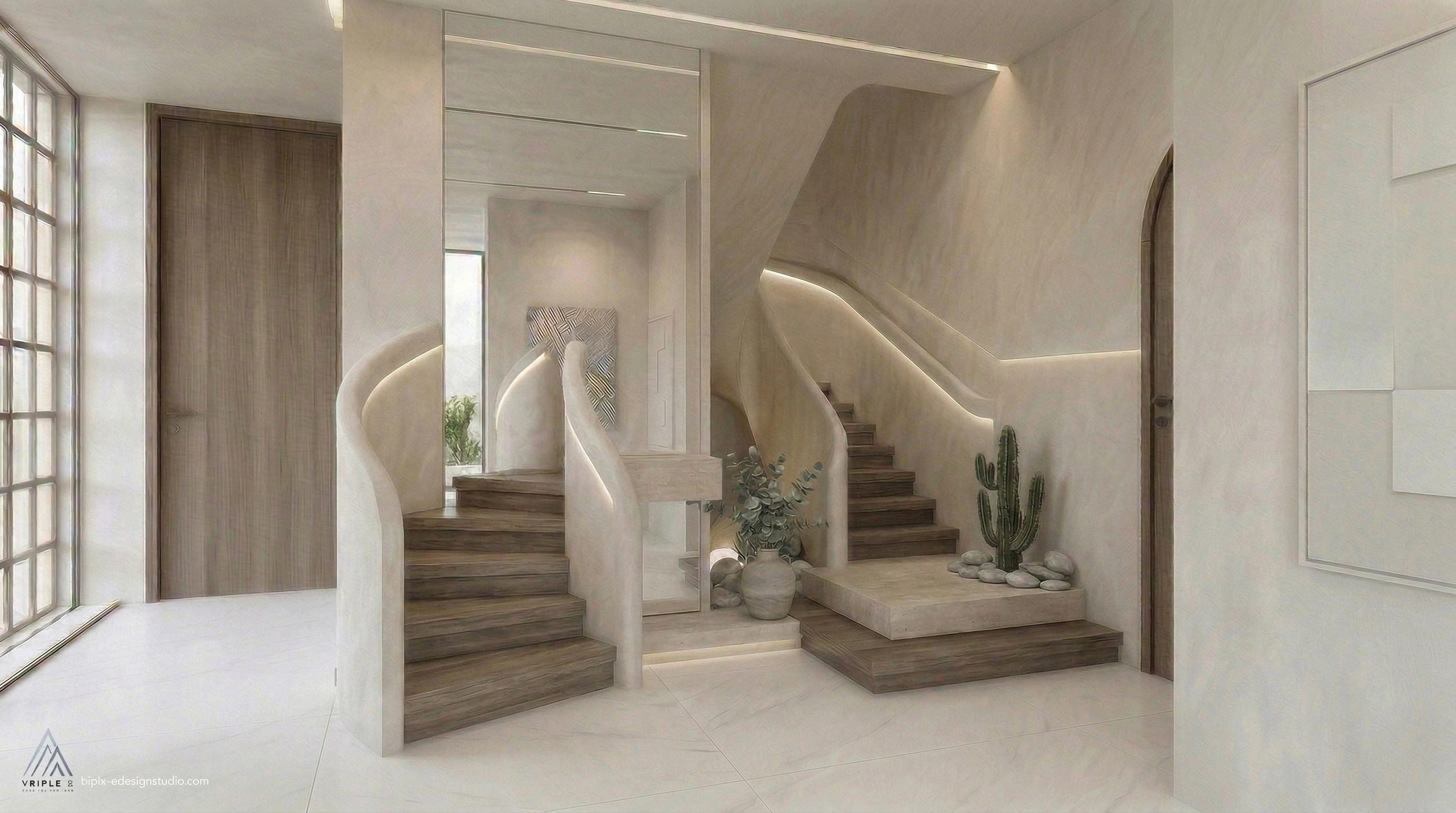 Mediterranean Χωλ design — interior photo by GenRoom AI