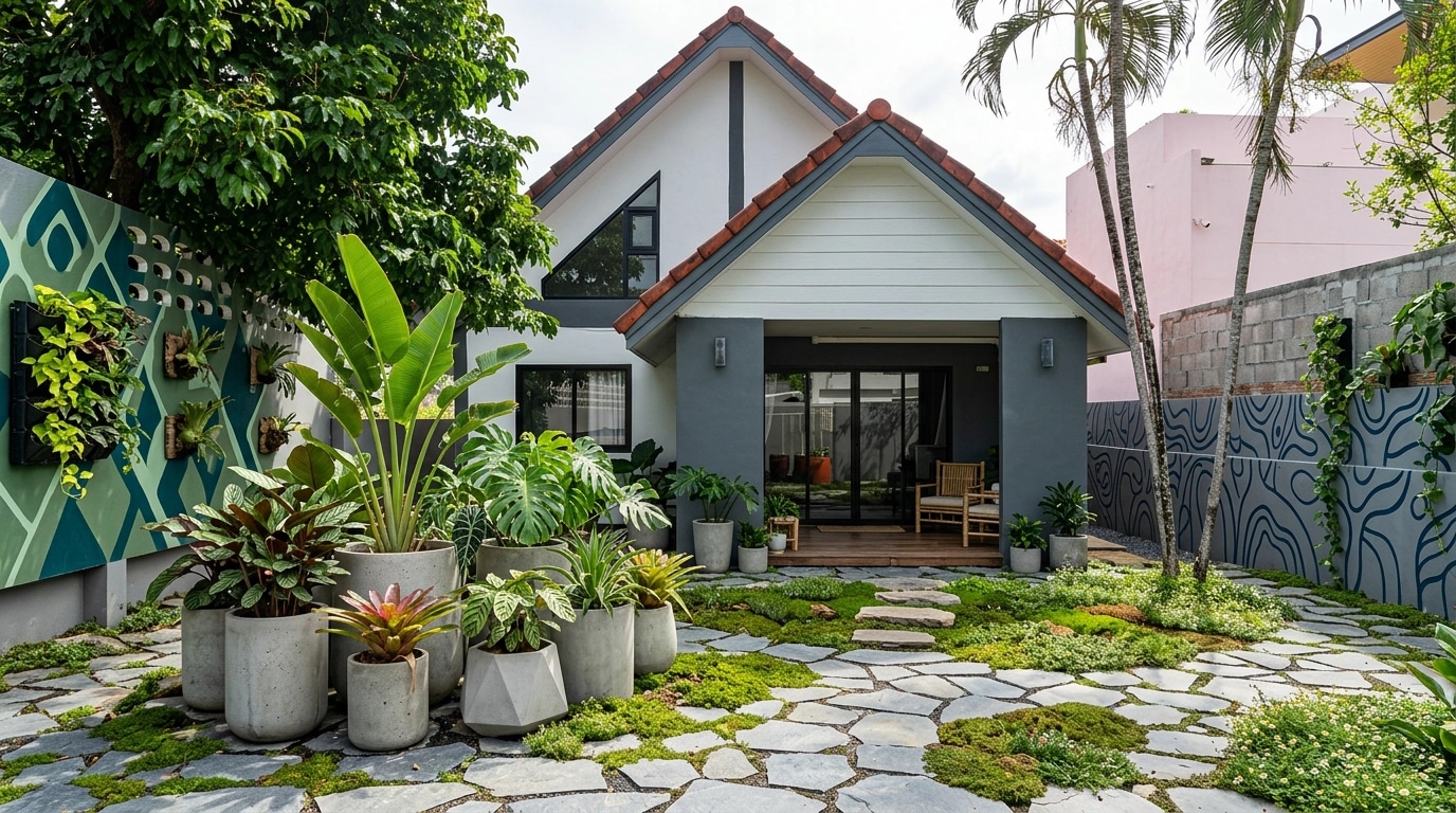 Landscape design in Eco Natural Garden style — Yard by GenRoom AI