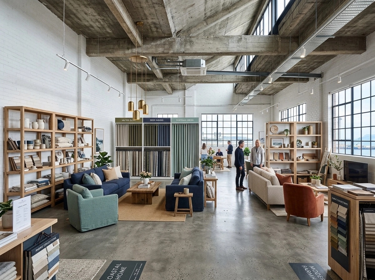 Interior design in Modern Farmhouse style — showroom by GenRoom AI