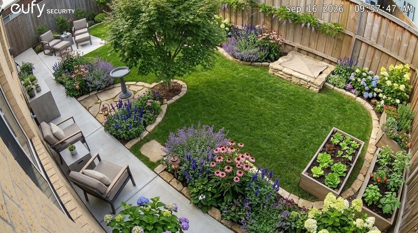 Landskapsdesign i stilen English Cottage Garden — Trädgård av GenRoom AI