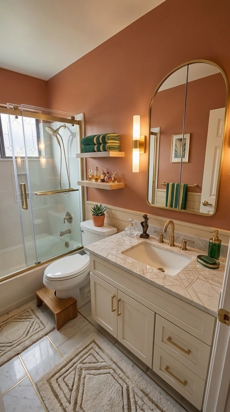 Bathroom interior in Art Deco style — photo by GenRoom AI