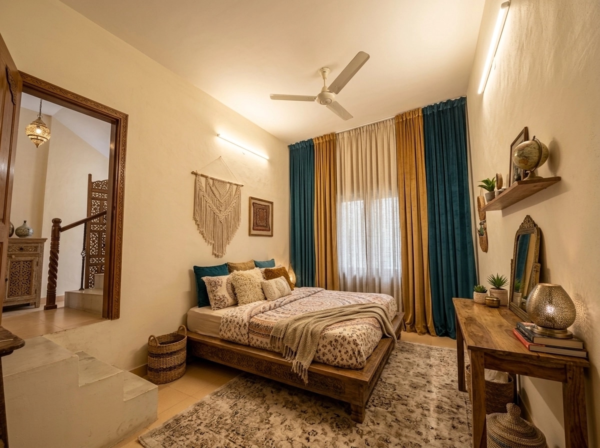 Interior design in Bohemian style — Bedroom by GenRoom AI
