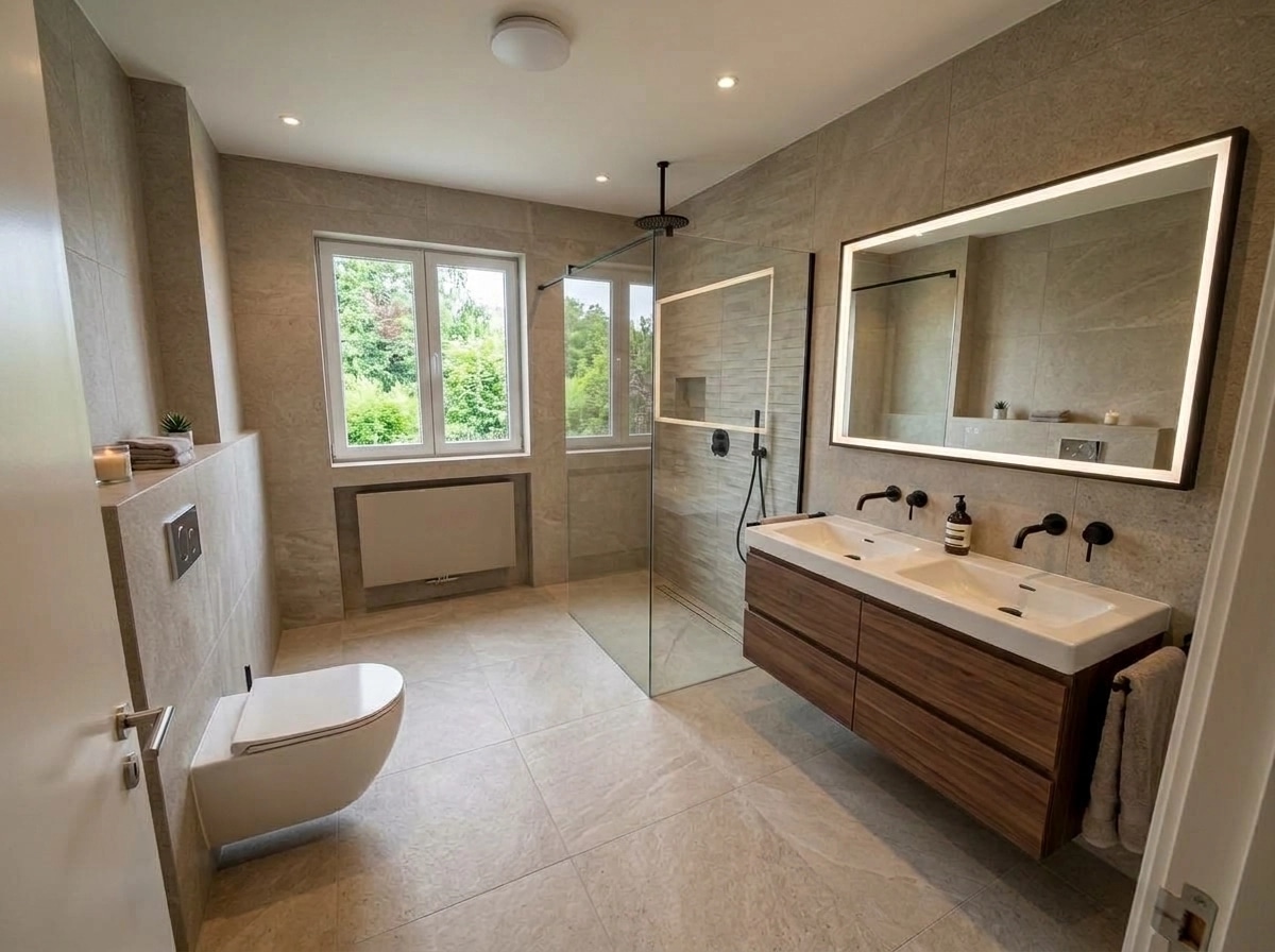 Bathroom interior in Contemporary style — photo by GenRoom AI