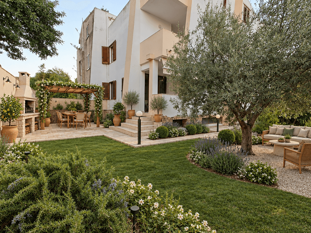 Landscape design in Italian Courtyard style — Yard by GenRoom AI