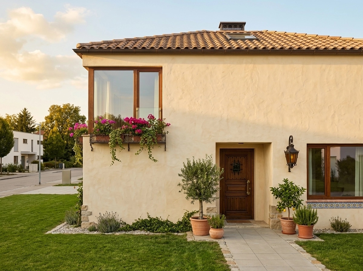 Facade design in Mediterranean Facade style — photo by GenRoom AI