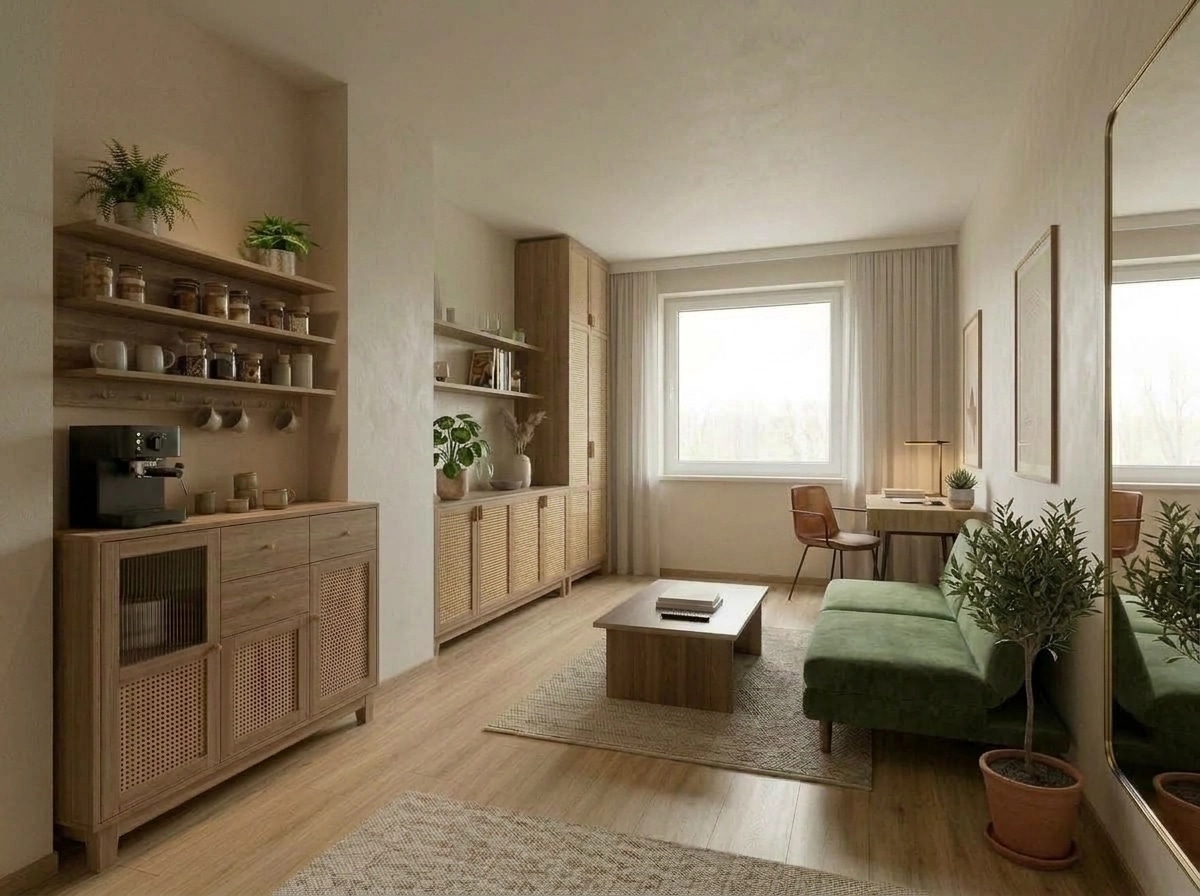 Interior design in Minimalism style — Living Room by GenRoom AI