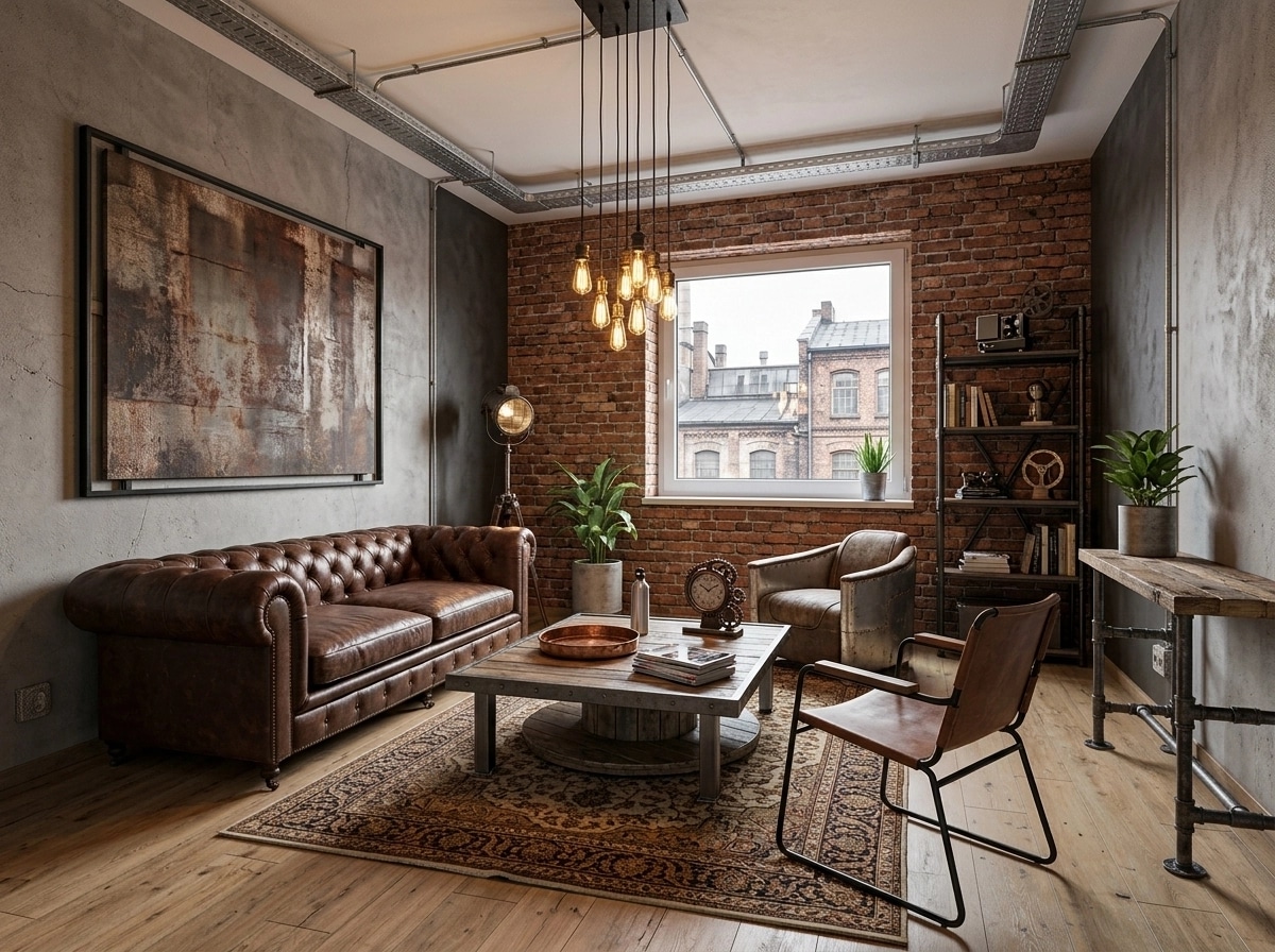 Interior design in Loft / Industrial style — Living Room by GenRoom AI