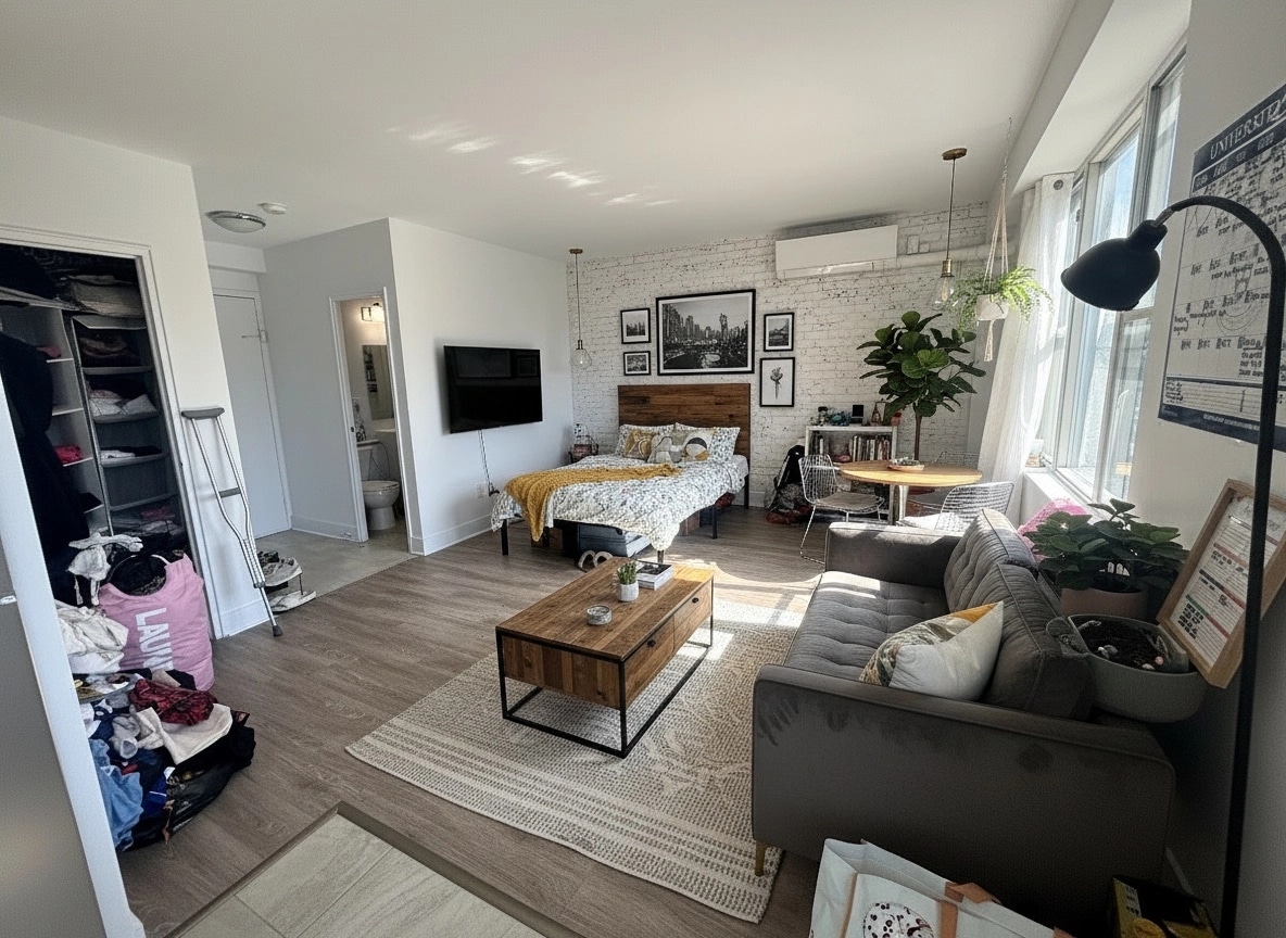 Interior design in Loft / Industrial style — studio by GenRoom AI