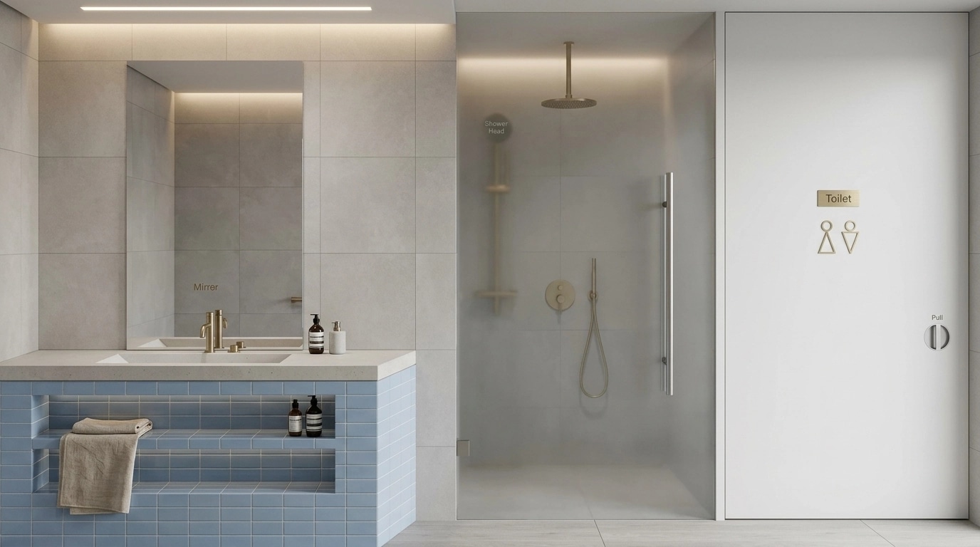 Bathroom interior in Scandinavian style — photo by GenRoom AI