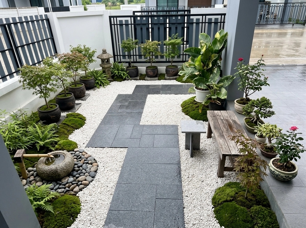Design paysager en style Japanese Garden — Jardin par GenRoom AI