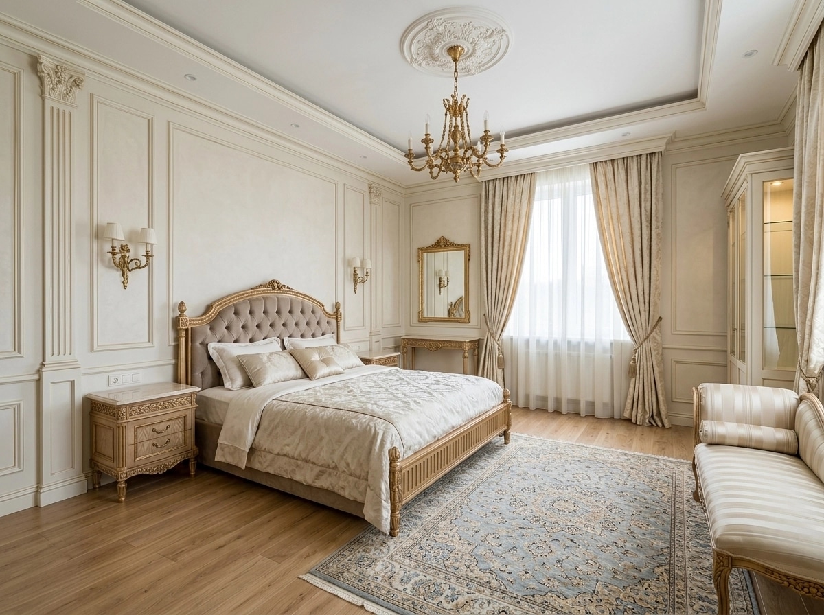 Interior design in Neoclassic style — Bedroom by GenRoom AI