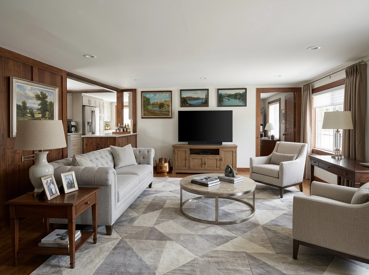 Transitional Living Room design — interior photo by GenRoom AI