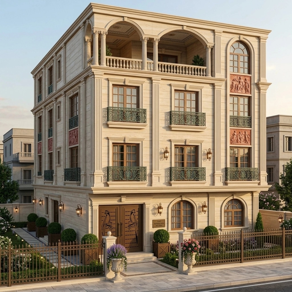 Diseño de fachada en estilo Classic Facade — Fachada por GenRoom AI