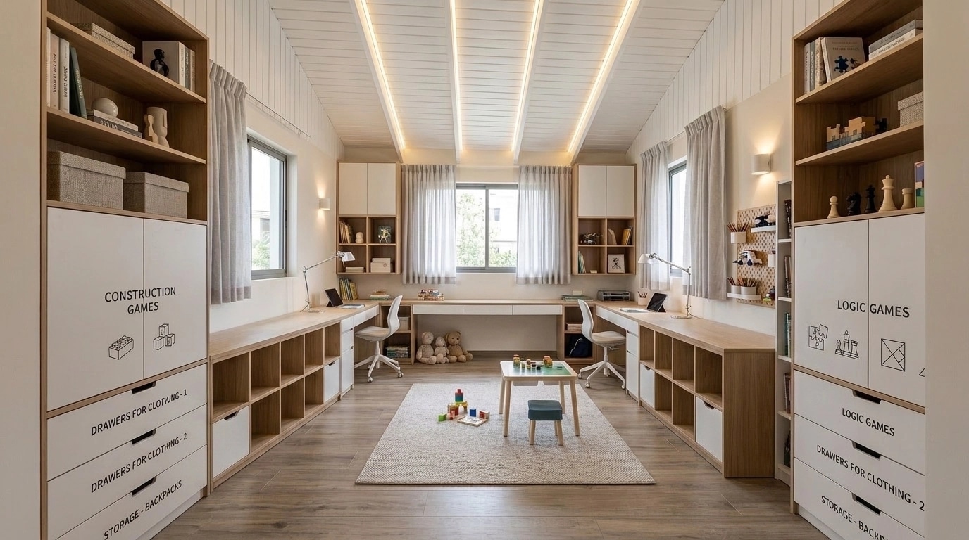 Contemporary Kids Room design — interior photo by GenRoom AI