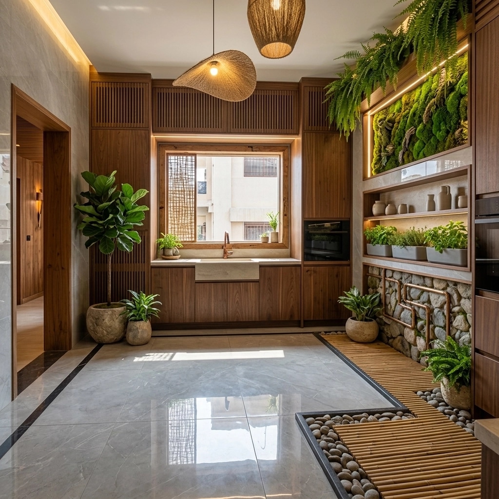 Biophilic Kitchen design — interior photo by GenRoom AI