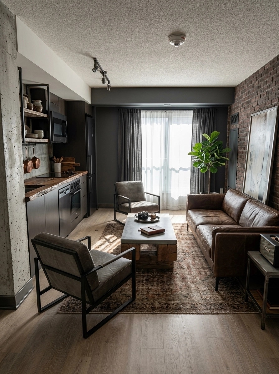 Interior design in Loft / Industrial style — Living Room by GenRoom AI