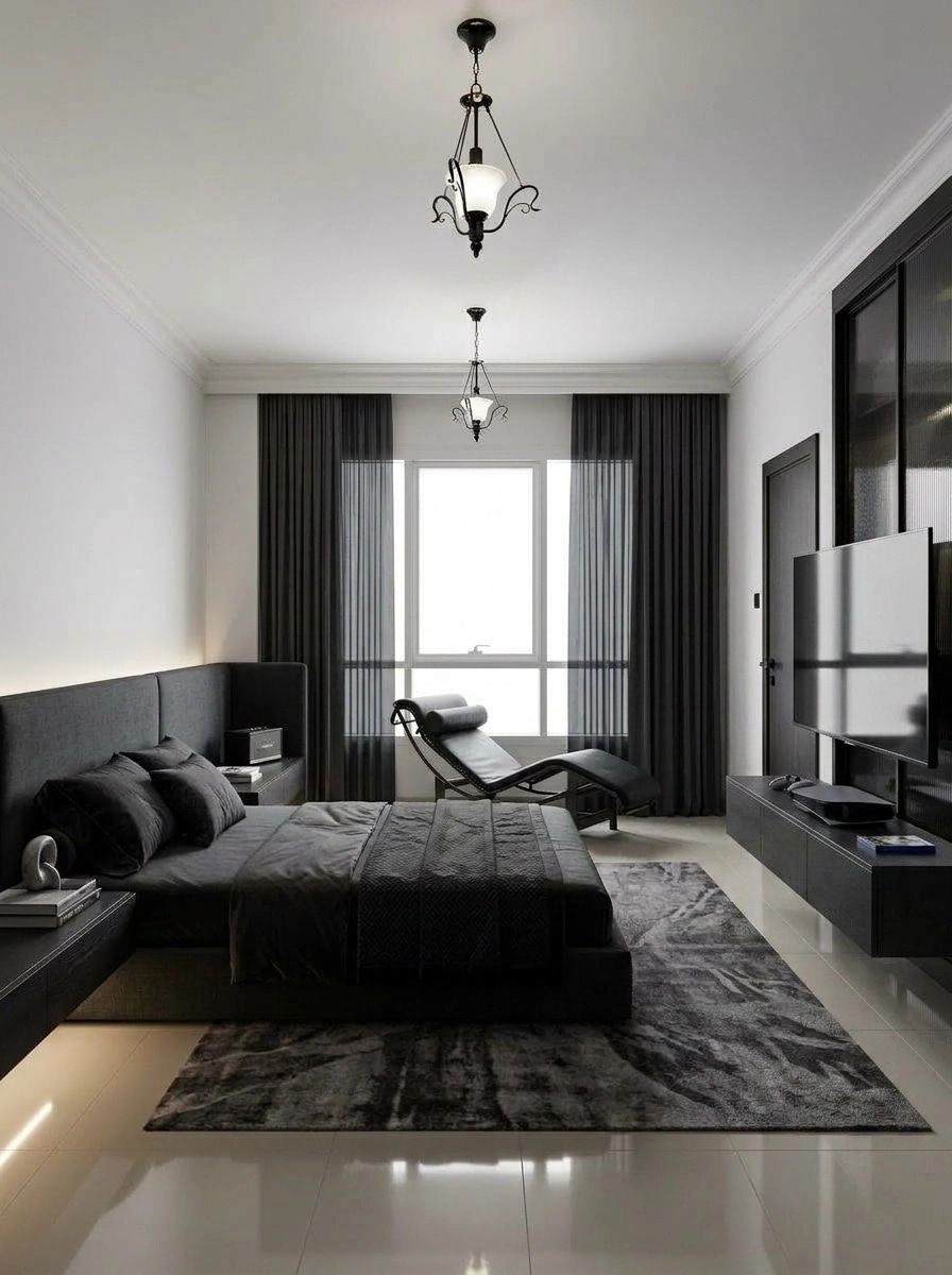 Interior design in Blacktec style — Bedroom by GenRoom AI