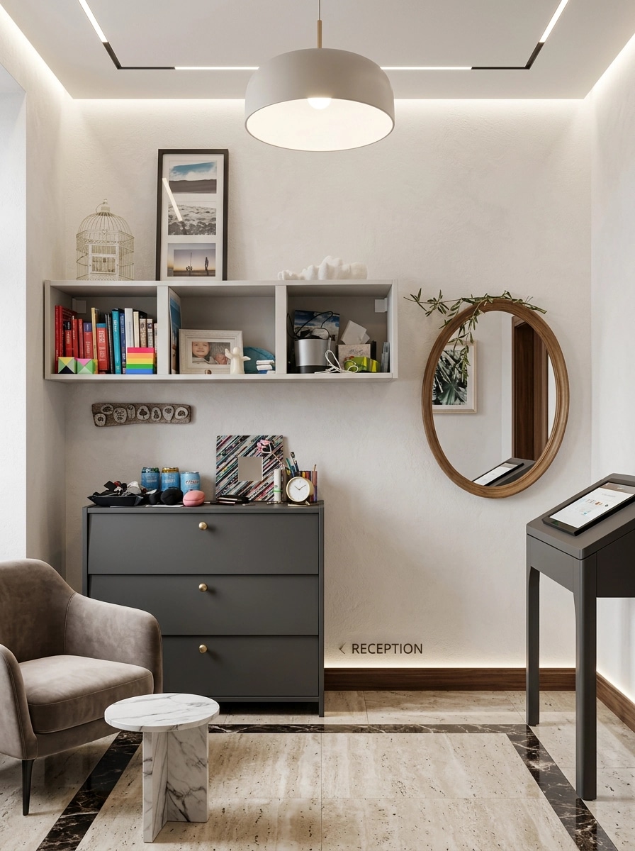 Design de interiores em estilo Contemporary — lobby por GenRoom AI