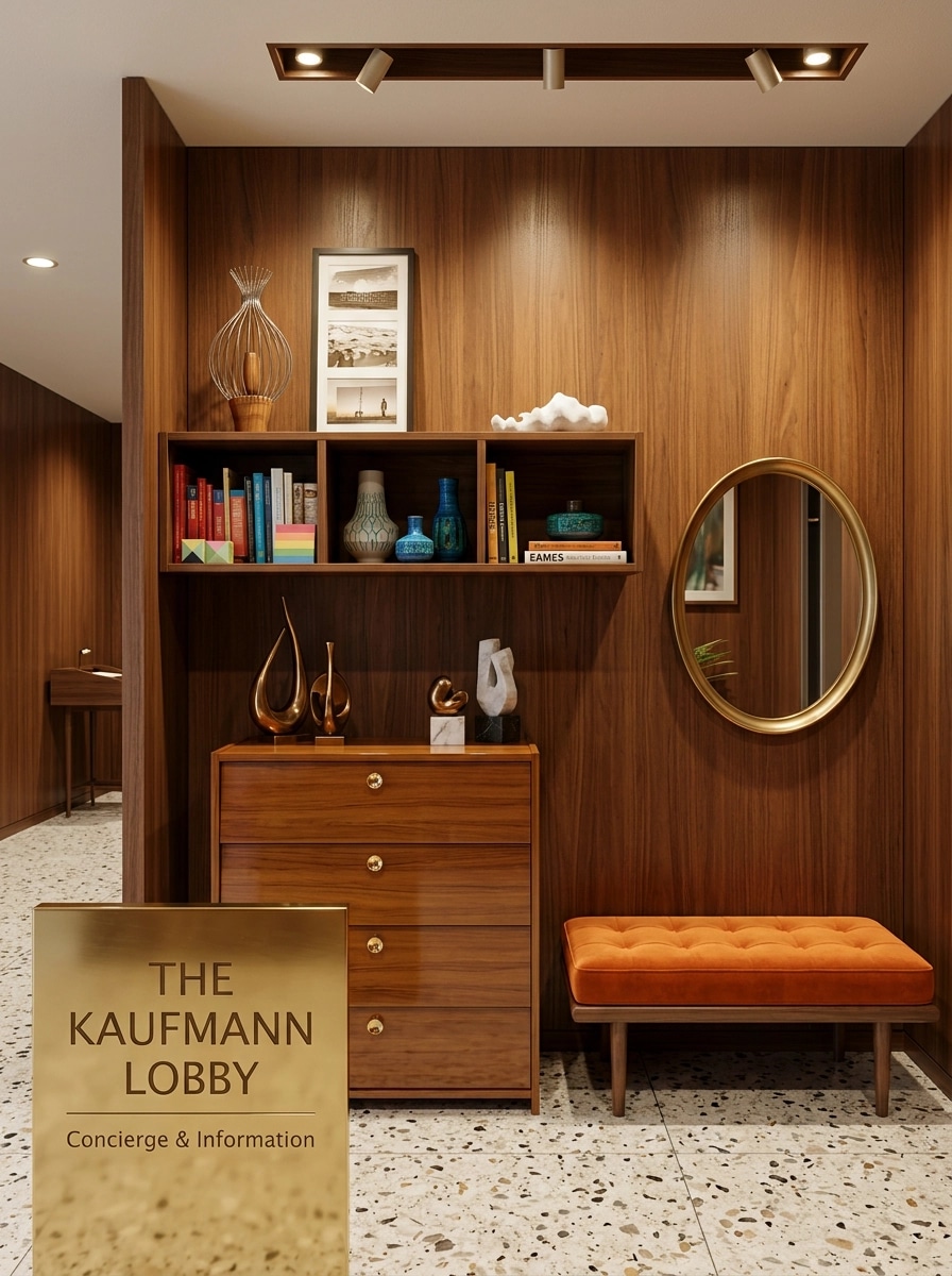 التصميم الداخلي بنمط Mid-Century Modern — lobby من GenRoom AI