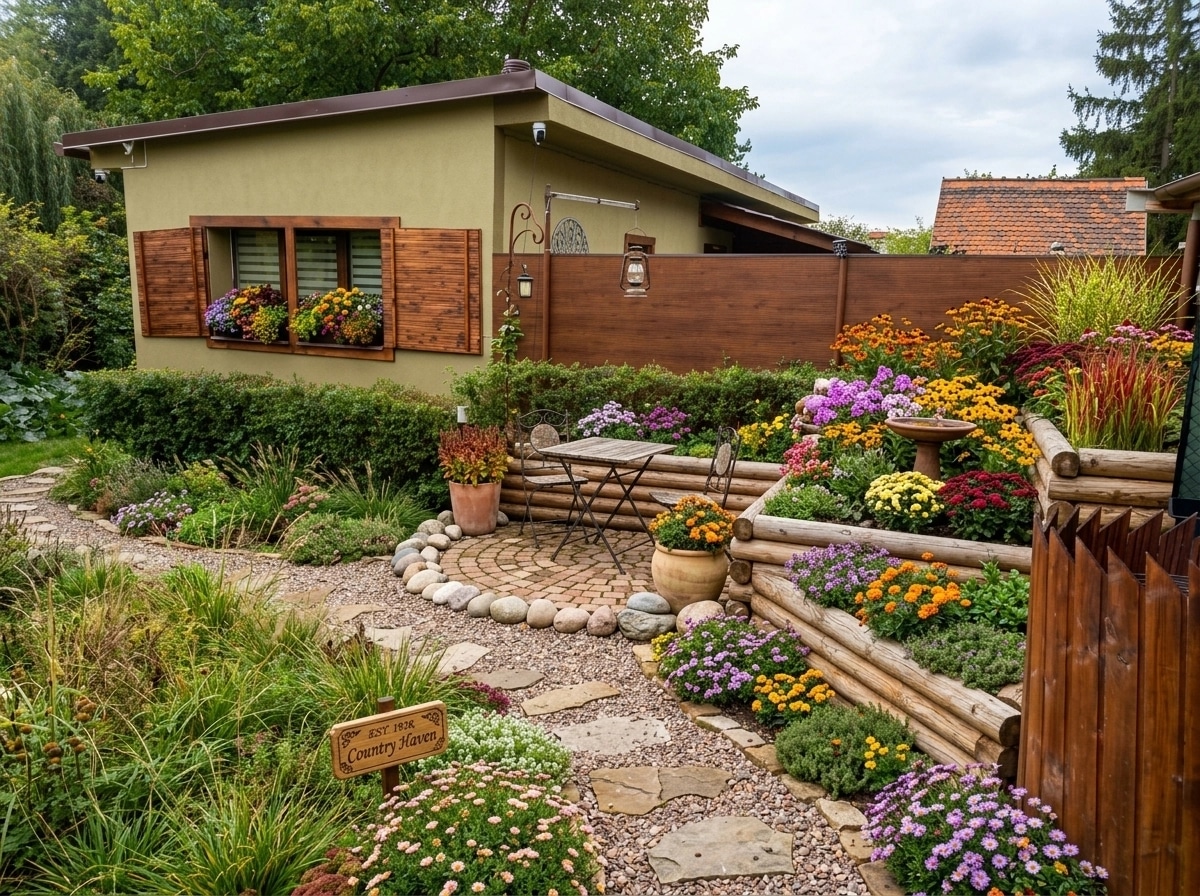 Country Rustic Garden Yard design — yard photo by GenRoom AI