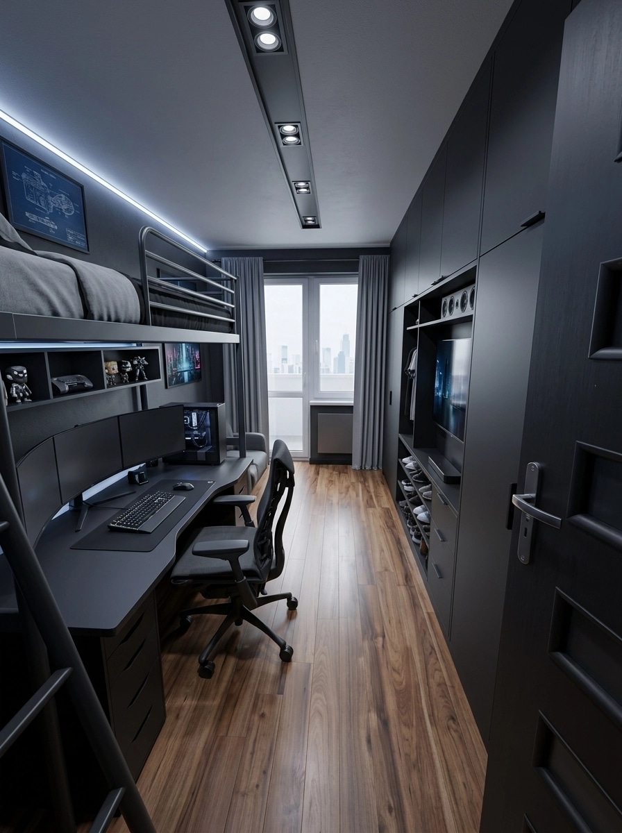 Interior design in Blacktec style — Bedroom by GenRoom AI