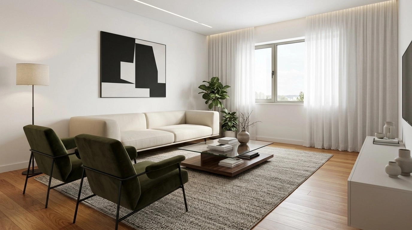 Minimalism Living Room design — interior photo by GenRoom AI