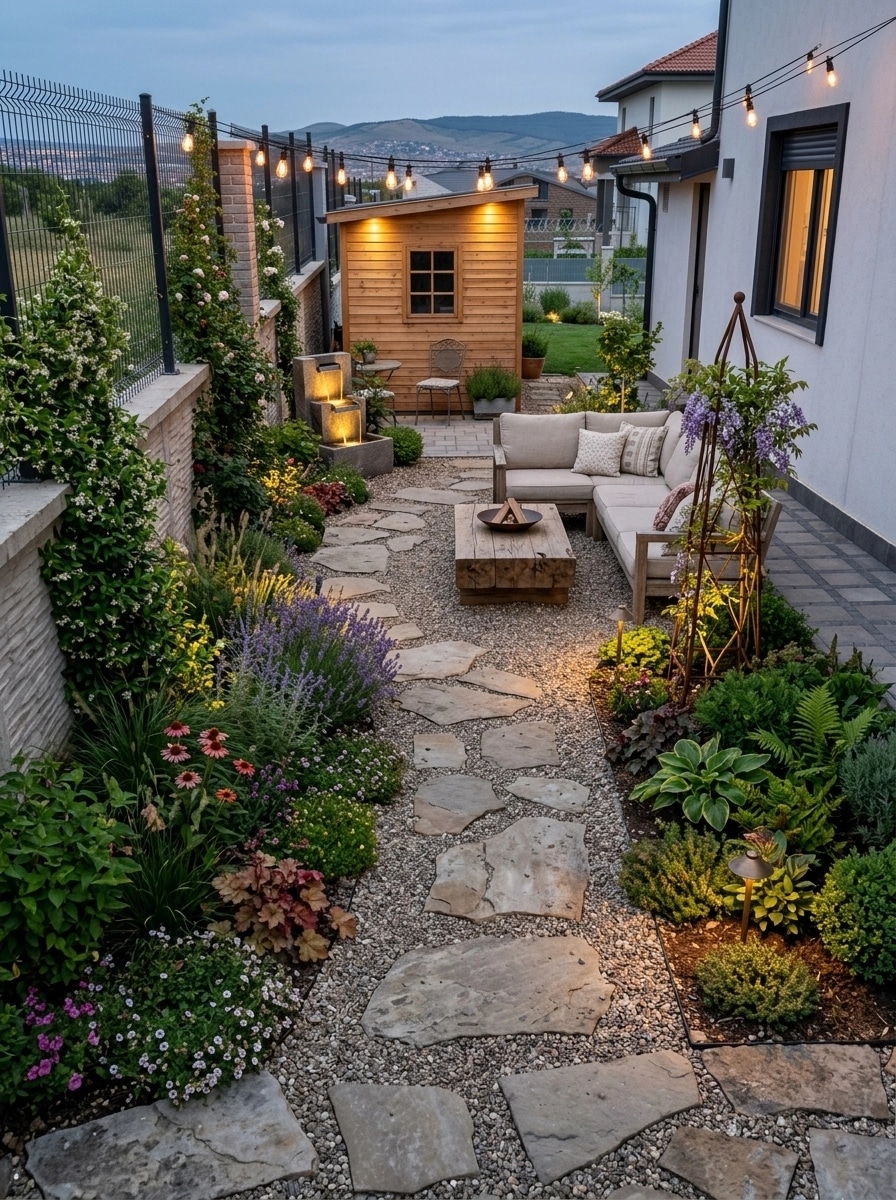 Country Rustic Garden Jardín design — yard photo by GenRoom AI