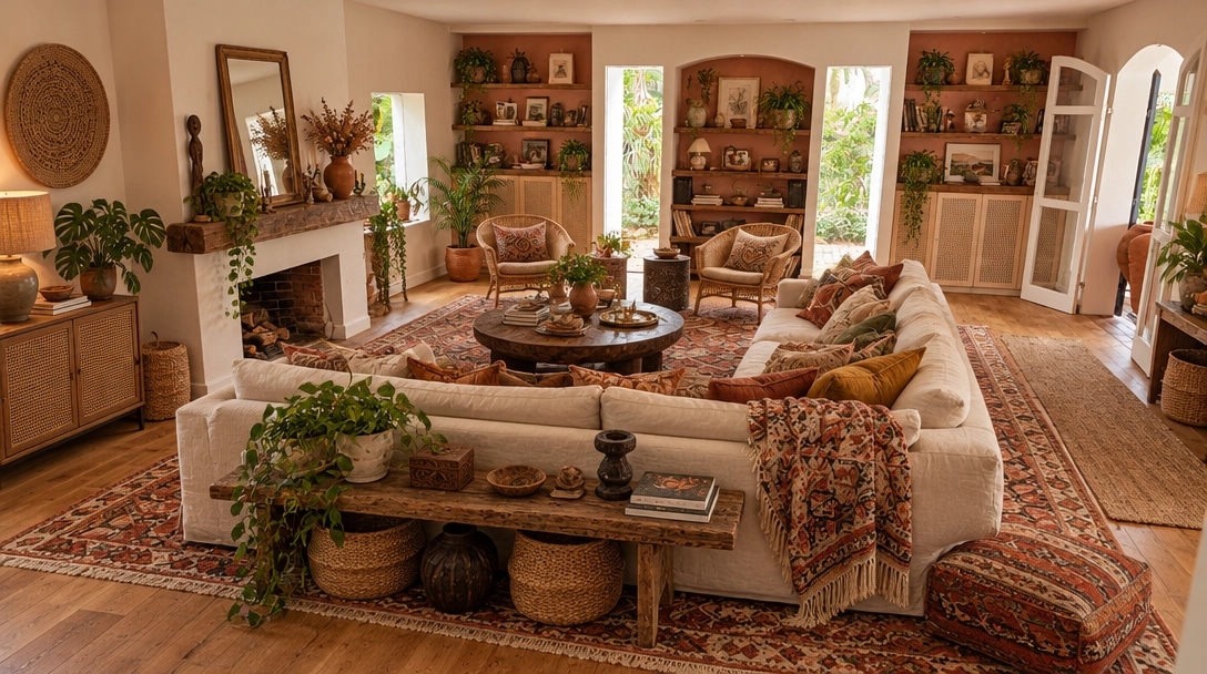 Interior design in Bohemian style — Living Room by GenRoom AI