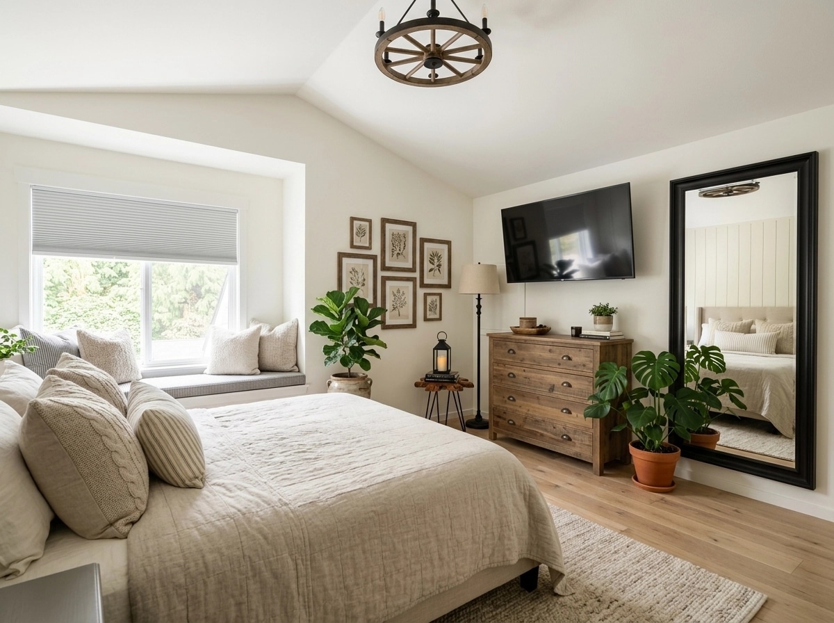 Interiördesign i stilen Modern Farmhouse — Sovrum av GenRoom AI