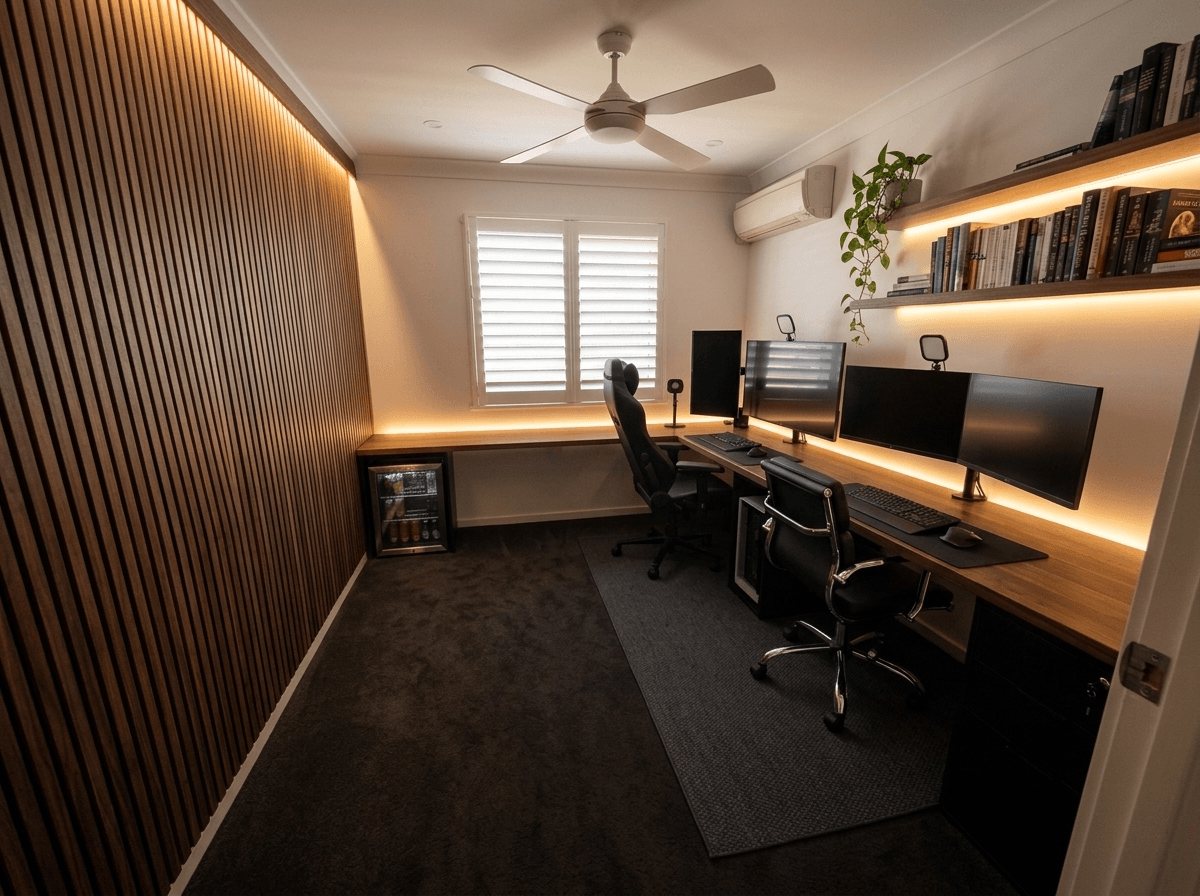 Design d'intérieur en style Blacktec — Bureau par GenRoom AI