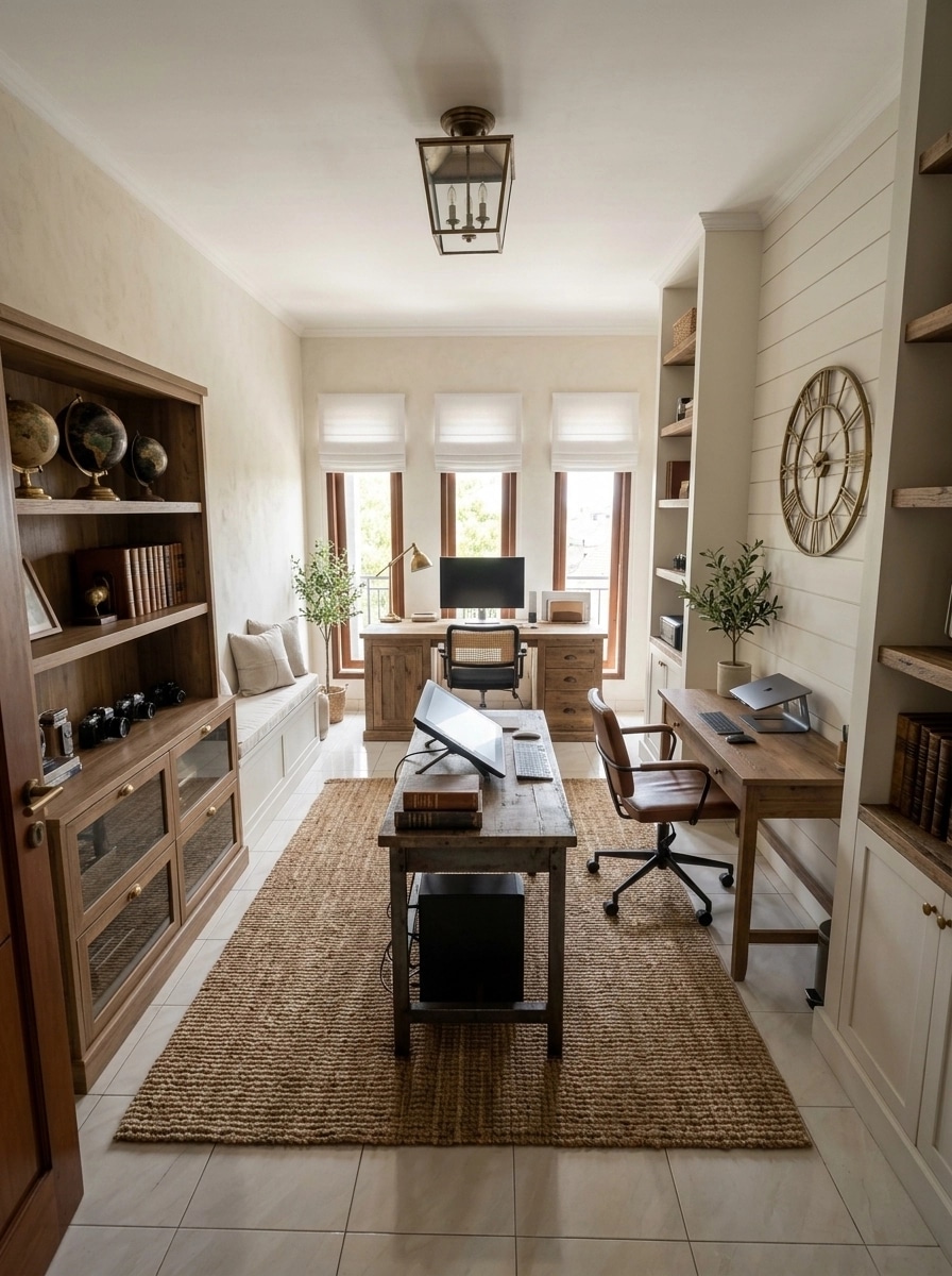 Interior design in Modern Farmhouse style — home_office by GenRoom AI