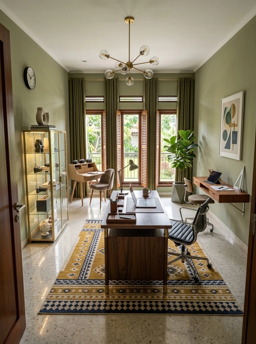Design d'intérieur en style Mid-Century Modern — home_office par GenRoom AI