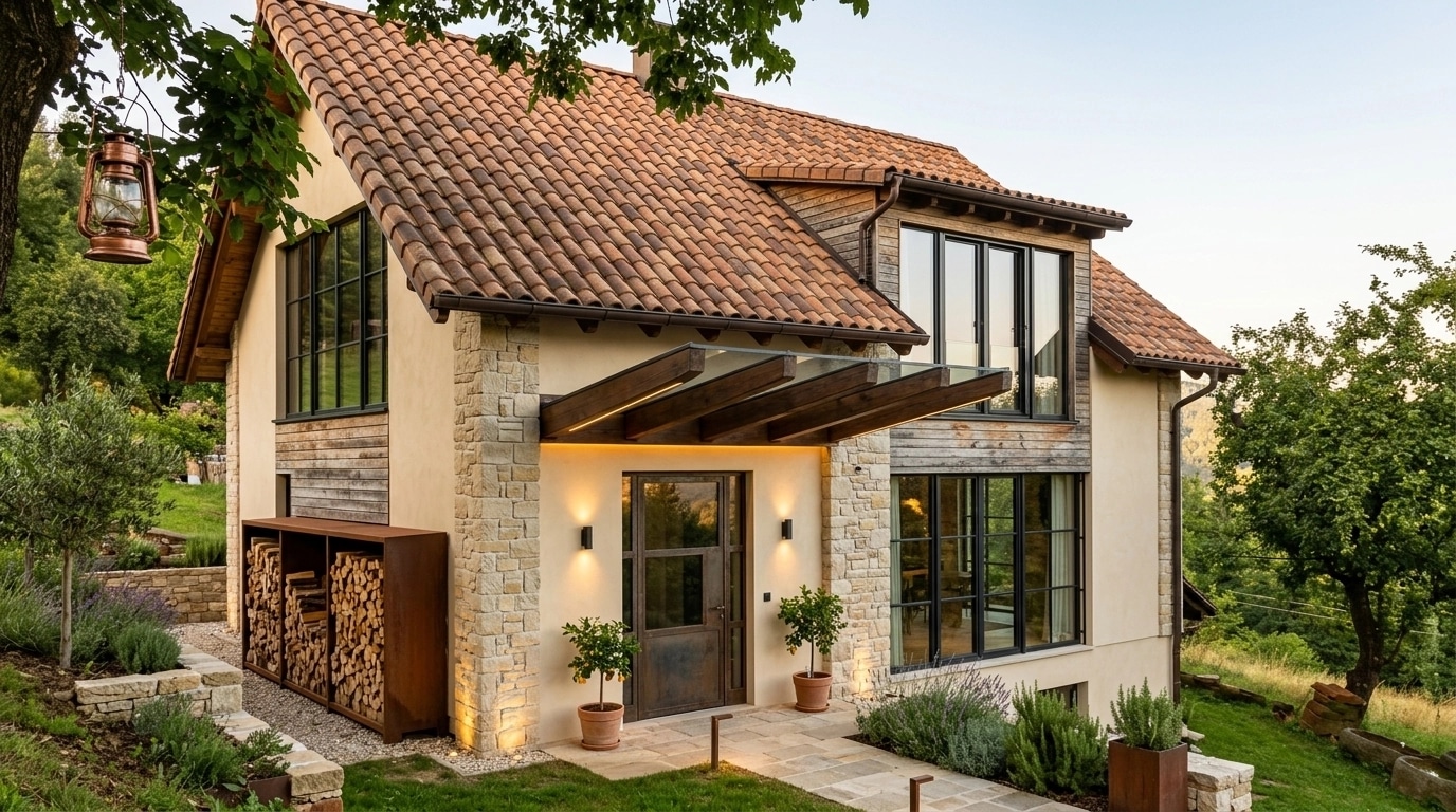 Cephe tasarımı Mediterranean Facade stili — Cephe GenRoom AI