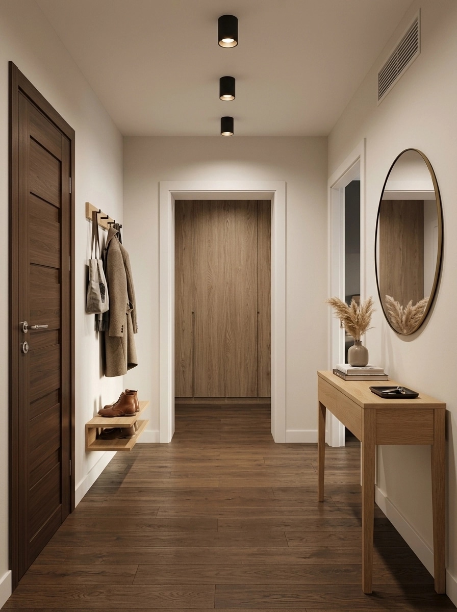 Hallway interior in Scandinavian style — photo by GenRoom AI