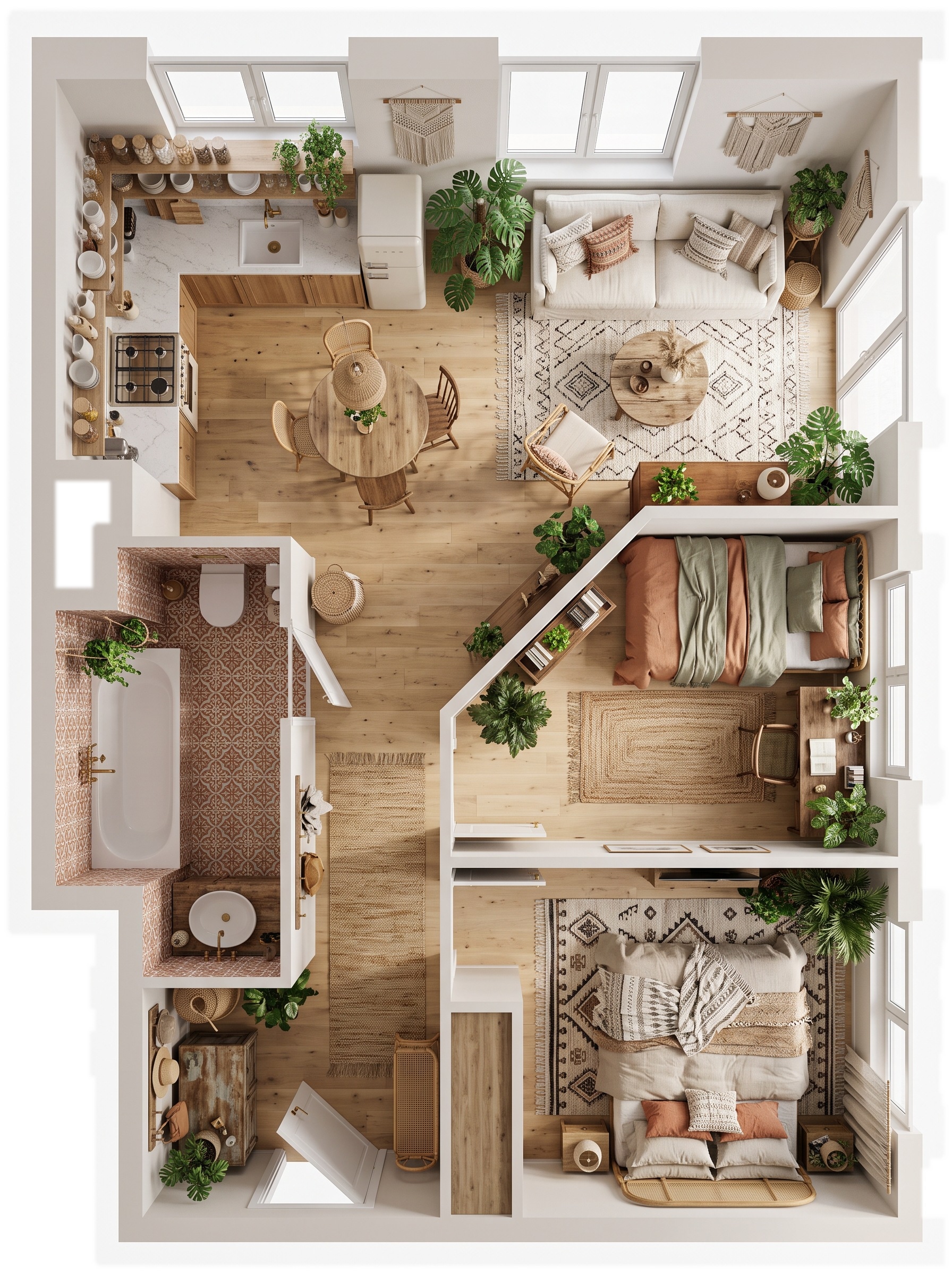 Interior design in Bohemian style — Living Room by GenRoom AI