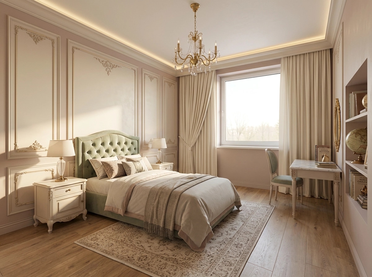 Neoclassic Bedroom design — interior photo by GenRoom AI