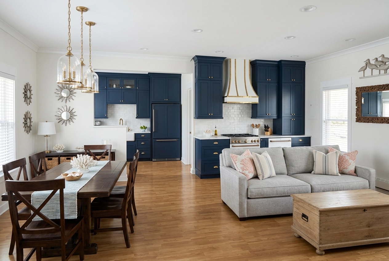 Interior design in Coastal / Hamptons style — Kitchen by GenRoom AI