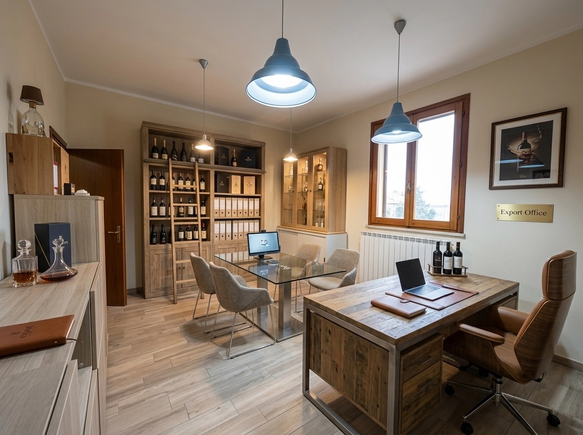 Office interior in Modern Farmhouse style — photo by GenRoom AI