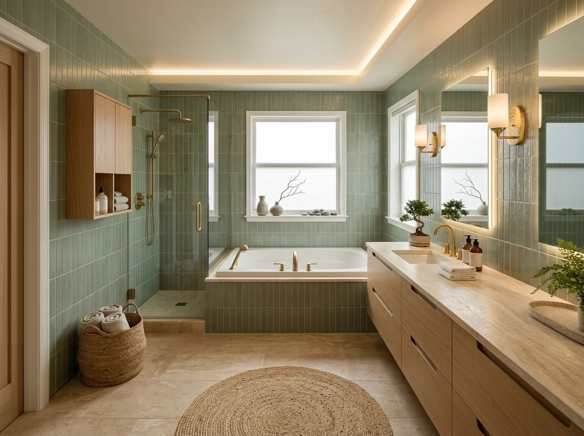 Interior design in Japandi style — Bathroom by GenRoom AI