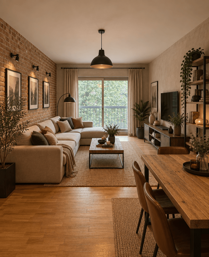 Design de interiores em estilo Loft / Industrial — Sala de Estar por GenRoom AI