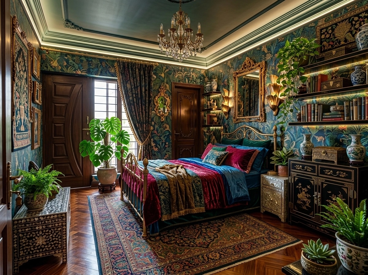 Maximalist Bedroom design — interior photo by GenRoom AI