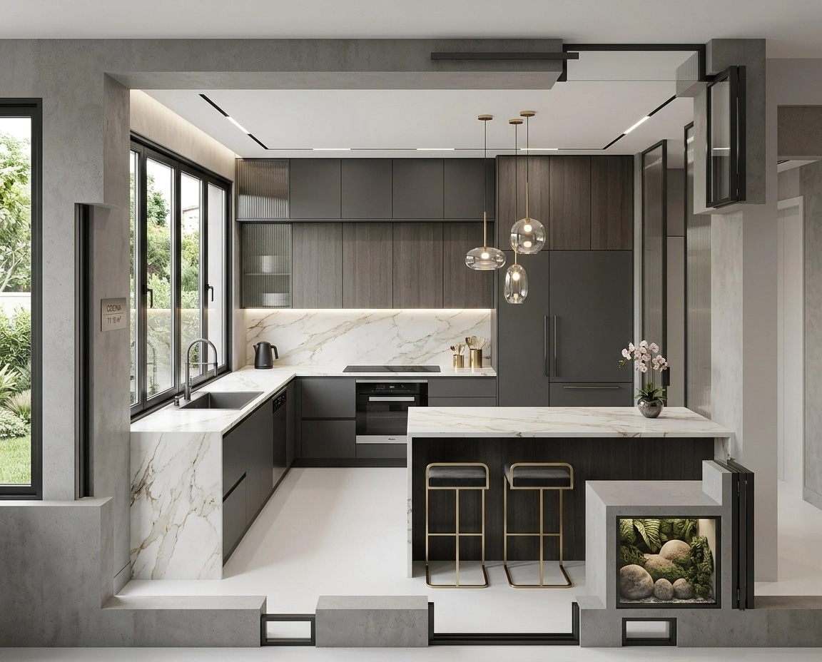 Kitchen interior in Contemporary style — photo by GenRoom AI