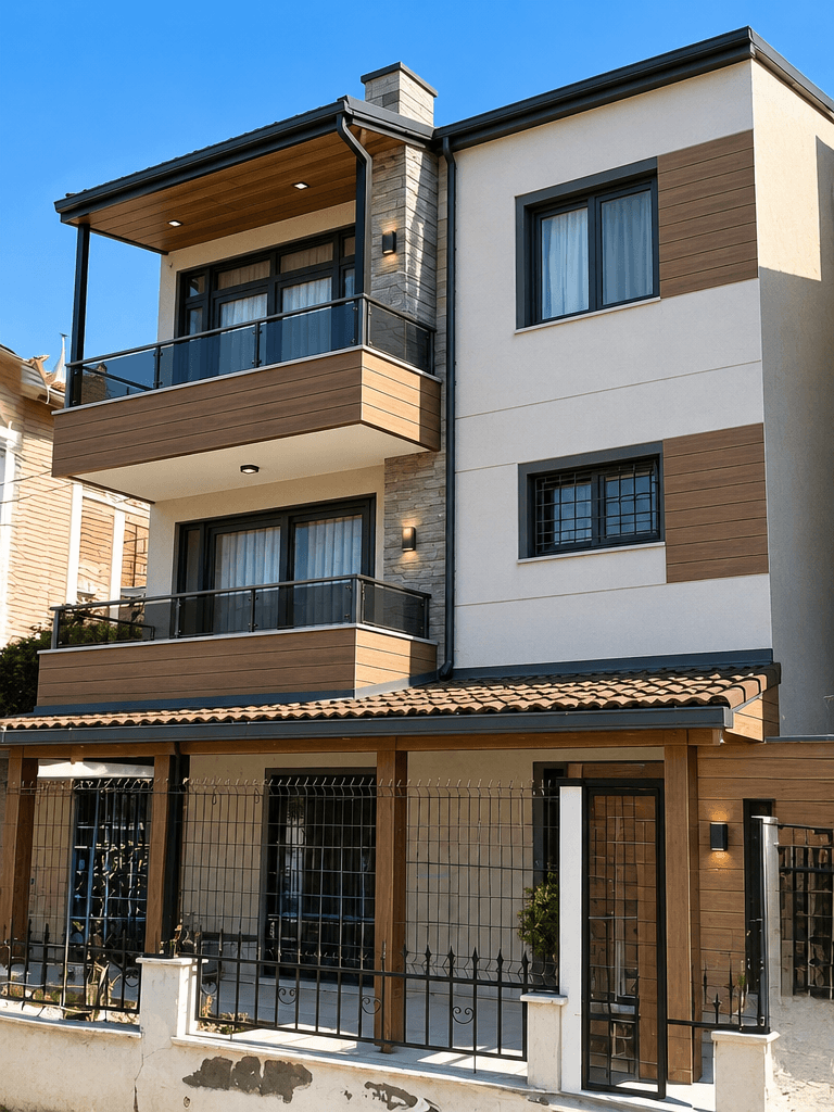 Cephe tasarımı Contemporary Facade stili — Cephe GenRoom AI