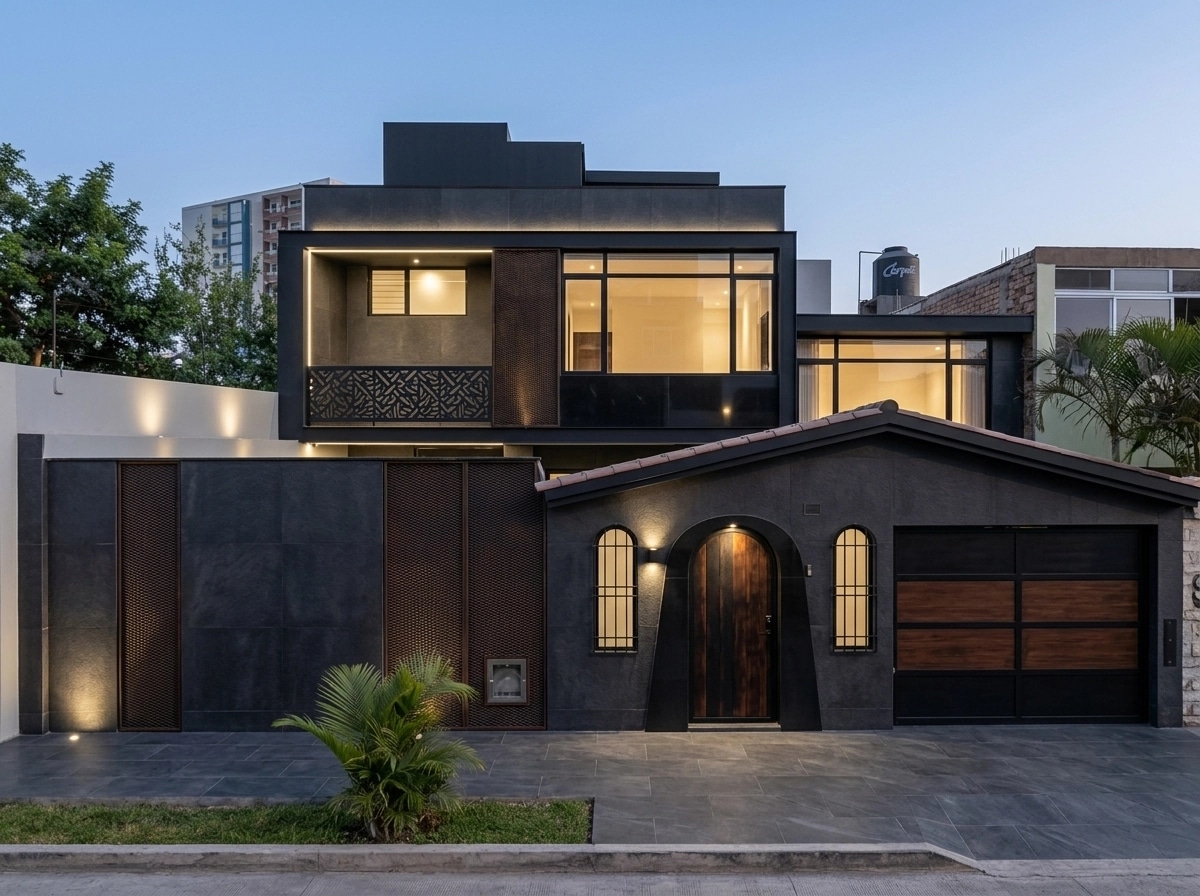 Facade design in Blacktec Facade style — Facade by GenRoom AI