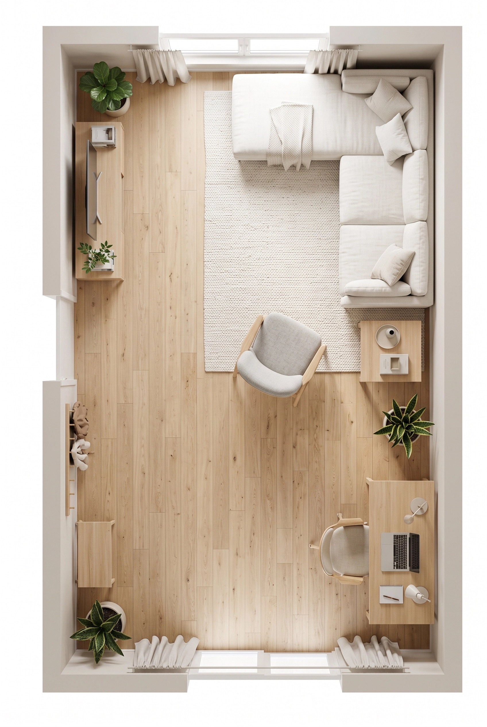 Interior design in Scandinavian style — Living Room by GenRoom AI