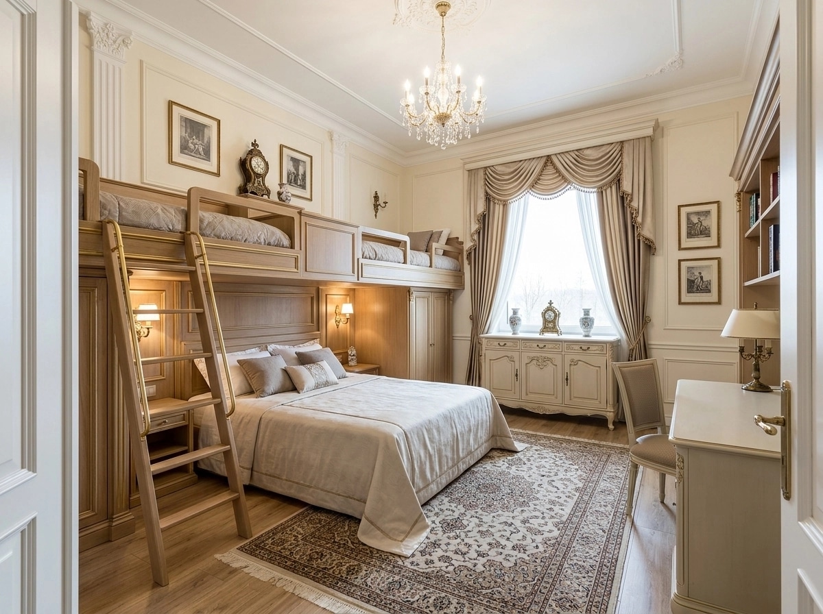 Interior design in Neoclassic style — Bedroom by GenRoom AI
