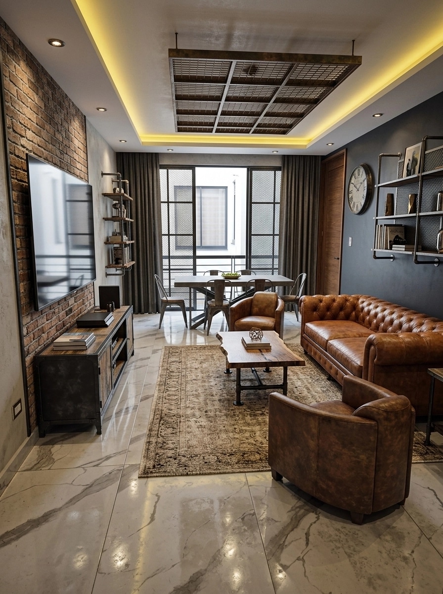 Interior design in Loft / Industrial style — Living Room by GenRoom AI
